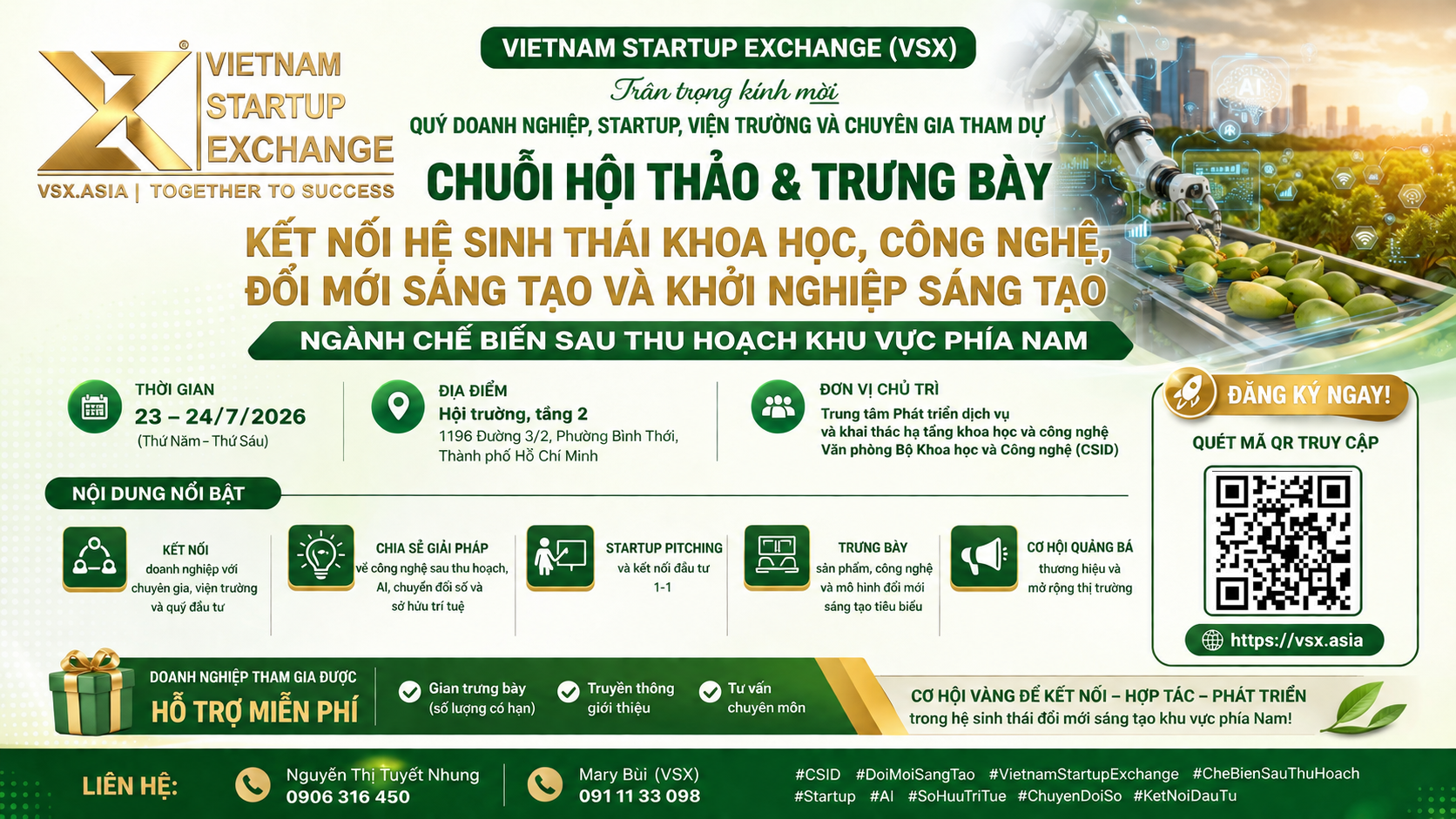 THƯ MỜI THAM DỰ CHUỖI HỘI THẢO VÀ TRƯNG BÀY CÔNG NGHỆ KẾT NỐI HỆ SINH THÁI ĐỔI MỚI SÁNG TẠO KHU VỰC PHÍA NAM