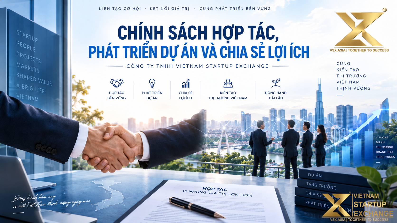 Chính sách hợp tác, phát triển thị trường, triển khai dự án và chia sẻ lợi ích
